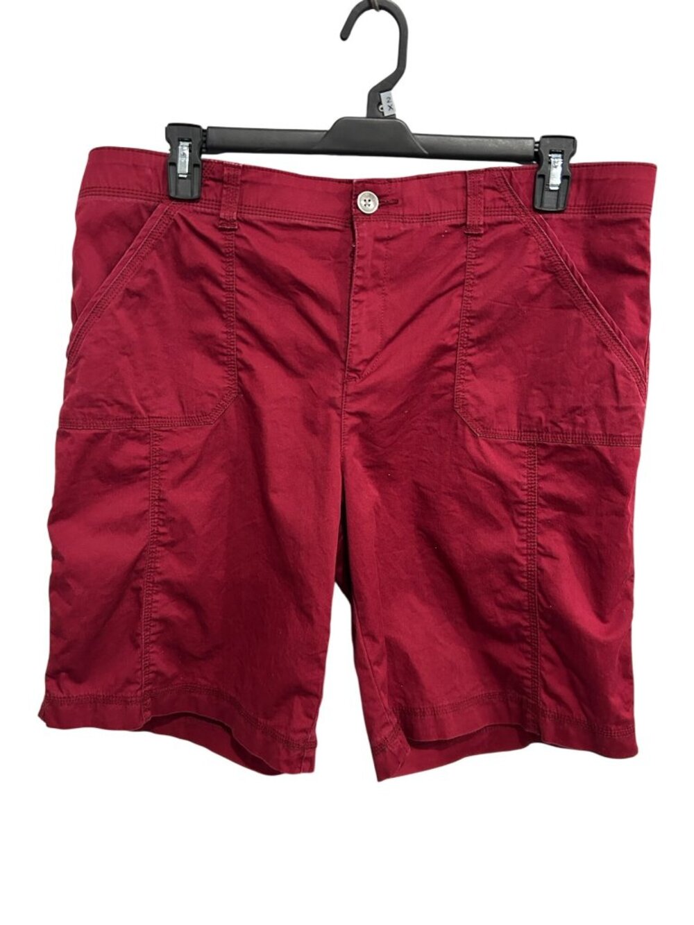 Lee Womens Red Comfort Waist Mid-rise Fit Shorts Size 16 Medium Classic Coastal